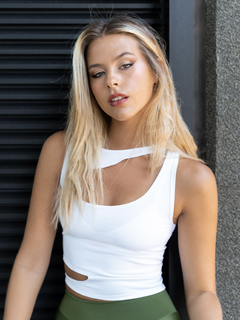 Double Crop Top Lycra White - comprar online