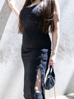 Vestido Midi Texturado Black - comprar online