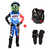 Kit Conjunto Motocross Infantil Azul + Colete + Joelheira