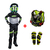 Kit Conjunto Motocross Infantil Cinza+ Colete + Joelheira