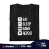 remera eat sleep game black