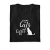 remera cats and coffee black