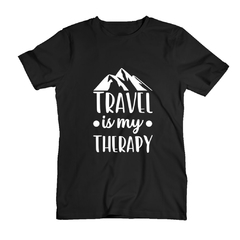 remera travel is my therapy black
