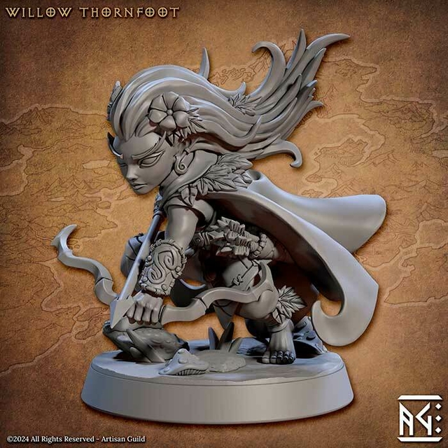 Gnoma Arqueira Willow Thornfoot Miniatura RPG