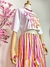 Imagem do CONJUNTO T-SHIRT E SAIA MIDI LISTRADA DIANA - PINK COM LARANJA