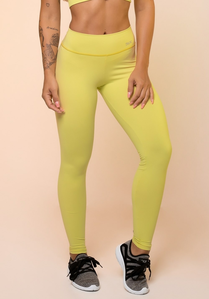 Calça Legging Amarela Básica - Fitness Glamour
