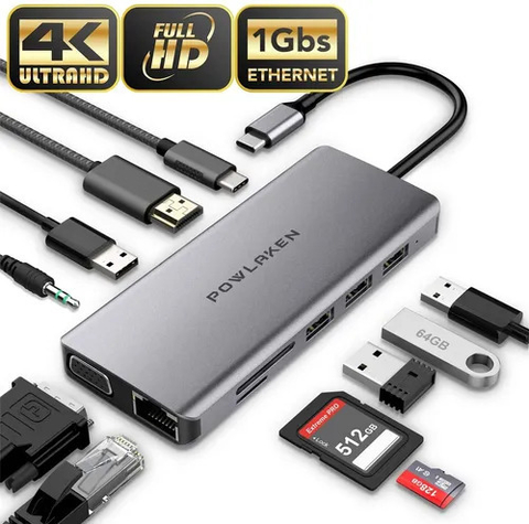 Powlaken - Adaptador Usb C 11 En 1