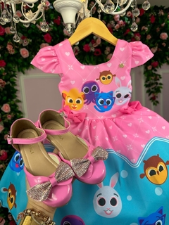 Vestido Infantil Bolofofo rosa com azul na internet