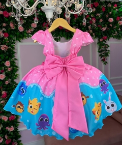 Vestido Infantil Bolofofo rosa com azul - comprar online