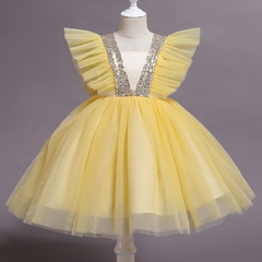 Vestido Salopete de Lantejoula e Tule Encantado - Vestido de Festa Infantil | vestido princesa | Lunuico