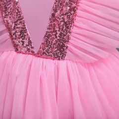 Vestido Salopete de Lantejoula e Tule Encantado - Vestido de Festa Infantil | vestido princesa | Lunuico