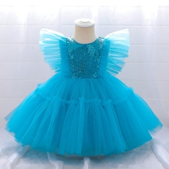 Vestido Laura lantejoulas e tule - Vestido de Festa Infantil | vestido princesa | Lunuico