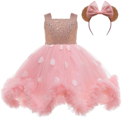 Vestido Minnie Rosa Bolinhas