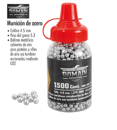 MUNICIÓN DE ACERO 4.5 MM (1,500 PZ)