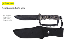 CUCHILLO 6 1/2" MANGO CAMUFLAJE FUNDA NYLON