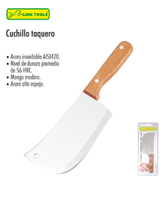 CUCHILLO TAQUERA MANGO MADERA LION TOOLS