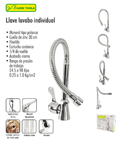 LLAVE PARA LAVABO ZINC (METAL CROMADO)