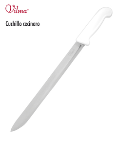 CUCHILLO CECINERO VILMA (14" - 35.56 cm) MANGO PLASTICO BLANCO