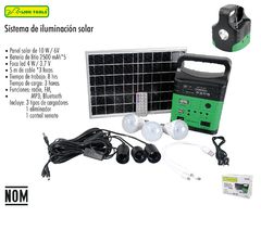 SISTEMA DE ILUMINACION SOLAR PARA 3 FOCOS CON 5 M. DE CABLE CADA FOCO