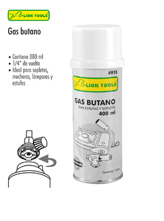 GAS BUTANO 1/4 DE VUELTA (400 ML.)