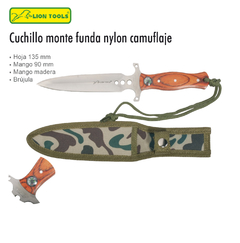 CUCHILLO 5" FUNDA BRUJULA MADERA