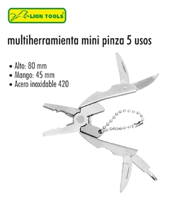 NAVAJA MULTIHERRAMIENTA MINI PINZA 5 USOS (Alto 80 mm)