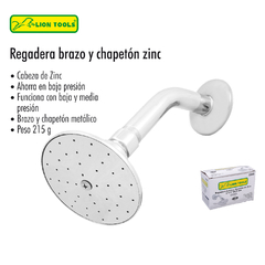 REGADERA DE 3-1/2" BRAZO Y CHAPETÓN DE ZINC