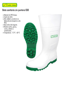 BOTA SANIARIA SIN PUNTERA, SUELA VERDE