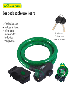 CANDADO CABLE 12 MM USO LIGERO (100 CM)