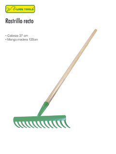 RASTRILLO RECTO 14 DIENTES CABEZA DE 37 CM