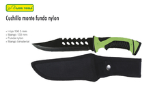 CUCHILLO 7 1/2" MANGO BIMATERIAL VERDE FUNDA NYLON