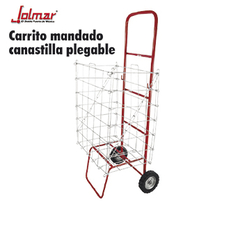 CARRITO PARA MANDADO DE ACERO Y CANASTILLA PLEGABLE CROMADA