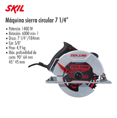 MAQUINA SIERRA CIRCULAR 7-1/4" SKILL