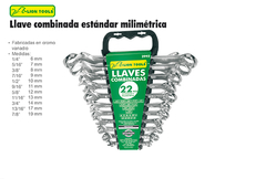 JUEGO DE LLAVES COMBINADAS (ESTTANDAR / MILIMETRICA), 22 PZ