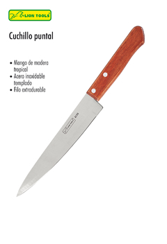 CUCHILLO PUNTAL MANGO MADERA 8" LION TOOLS