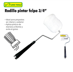 RODILLO PARA PINTAR 4" CON FELPA 3/4"