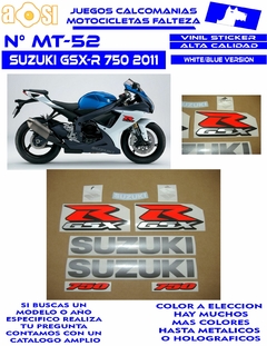 Imagen de Calcomanias Suzuki Gsx-r 750 2011 2014 2016 2017