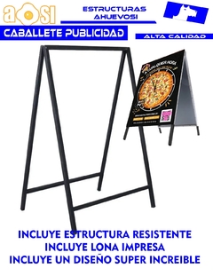 Caballete Publicitario + Lona + Diseño Vip De 90x60 Cm Plus - comprar en línea