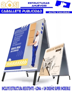 Caballete Publicitario + Lona + Diseño Vip De 90x60 Cm Plus en internet