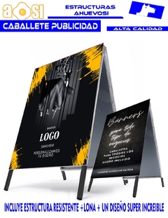 Caballete Publicitario + Lona + Diseño Vip De 90x60 Cm Plus