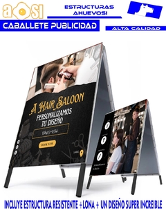 Caballete Publicitario + Lona + Diseño Vip De 90x60 Cm Plus - comprar en línea