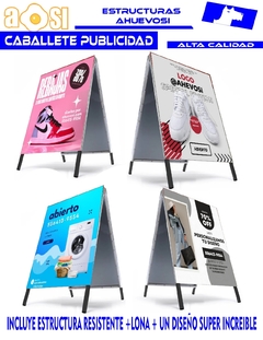 Caballete Publicitario + Lona + Diseño Vip De 90x60 Cm Plus - Ahuevosi