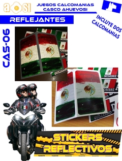 Calcomanías Reflejantes Bandera De México Casco Moto Auto Etc - Ahuevosi