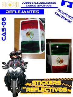 Calcomanías Reflejantes Bandera De México Casco Moto Auto Etc - comprar en línea