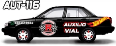 Kit Stickers Vinil Reflejante Tunning Auto Laterales TSURU AUXILIO VIAL