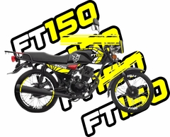 FT 150 2024 NEGRA KIT CALCOMANIAS