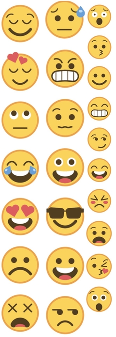 EMOJIS PLANILLA CALCOMANIAS VINIL