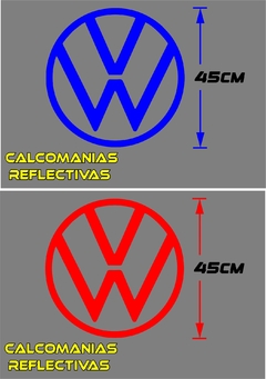 Kit Stickers Vinil Reflejante Tuning Auto Laterales Vw Logo - Ahuevosi