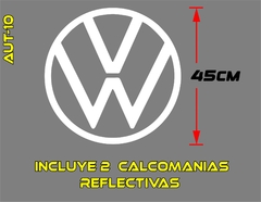 Kit Stickers Vinil Reflejante Tuning Auto Laterales Vw Logo - comprar en línea