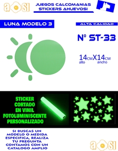 Luna Lunas Sol Calcomanias Sticker Fotoluminiscente - comprar en línea